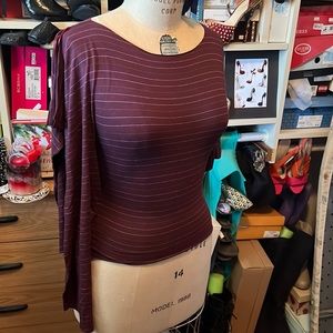 Vintage EUC Arden B asymmetrical striped top